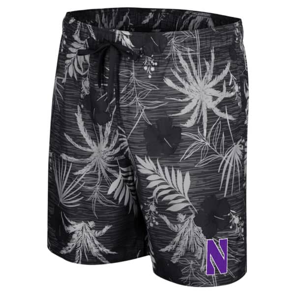 Northwestern University Wildcats Men's Colosseum Black What Else Is New? Swim Short
