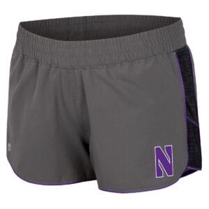 Northwestern University Wildcats Colosseum Ladies Black Stripe Pull The Switch Running Short
