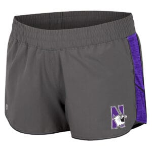 Northwestern University Wildcats Colosseum Ladies Purple Stripe Pull The Switch Running Short