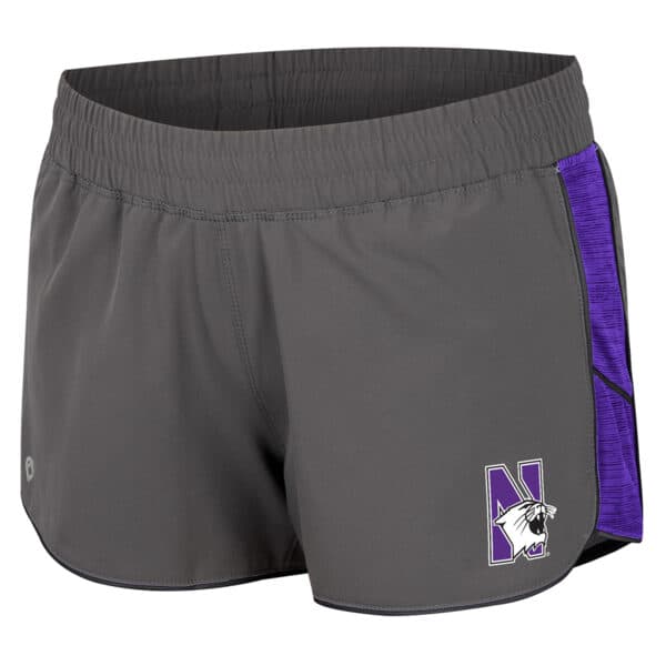Northwestern University Wildcats Colosseum Ladies Purple Stripe Pull The Switch Running Short