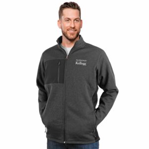 Kellogg Men's Antigua Black Heather Multi Course Full-Zip Jacket