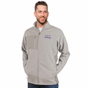 Kellogg Men's Antigua Oatmeal Heather Multi Course Full-Zip Jacket