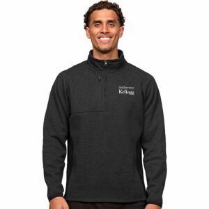 Kellogg Men's Antigua Black Heather Multi Course Pullover 1/4 Zip