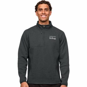 Kellogg Men's Antigua Charcoal Heather Multi Course Pullover 1/4 Zip