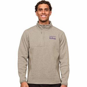 Kellogg Men's Antigua Oatmeal Heather Multi Course Pullover 1/4 Zip