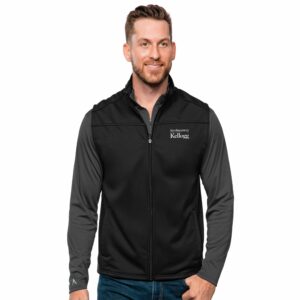 Kellogg Men's Antigua Black Links Golf Vest
