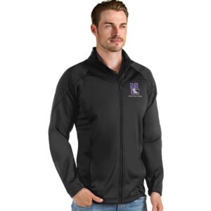 Northwestern Wildcats Men's Antigua Black Links Golf Jacket with N-Cat Design