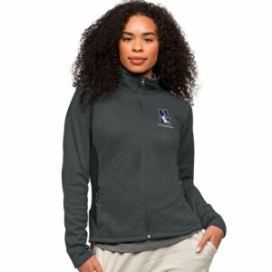 Northwestern Wildcats Women's Antigua Course Jacket in Charcoal Heather Multi
