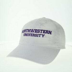 Northwestern University Wildcats Legacy Unconstructed Adjustable White Hat with Straight Northwestern University Design