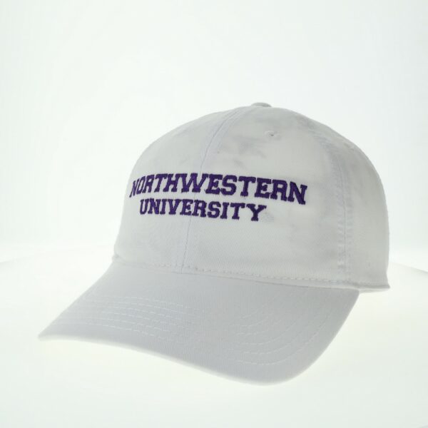 Northwestern University Wildcats Legacy Unconstructed Adjustable White Hat with Straight Northwestern University Design