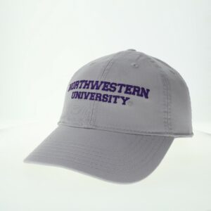 Northwestern University Wildcats Legacy Unconstructed Adjustable Light Grey Hat with Straight Northwestern University Design
