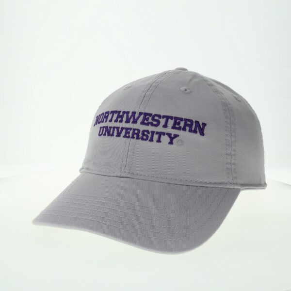 Northwestern University Wildcats Legacy Unconstructed Adjustable Light Grey Hat with Straight Northwestern University Design