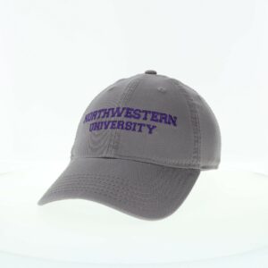 Northwestern University Wildcats Legacy Unconstructed Adjustable Dark Grey Hat with Straight Northwestern University Design