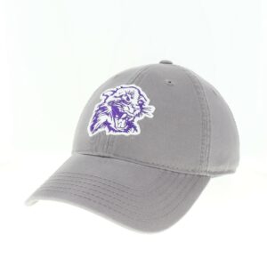 Northwestern University Wildcats Legacy Unconstructed Adjustable Dark Grey Hat with Vintage Cat's Head Design