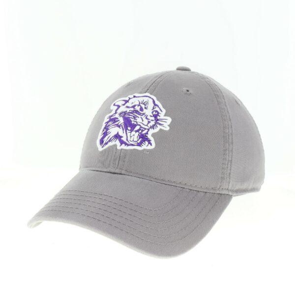 Northwestern University Wildcats Legacy Unconstructed Adjustable Dark Grey Hat with Vintage Cat's Head Design