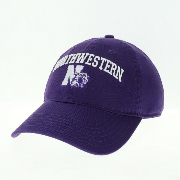 Northwestern University Wildcats Legacy Unconstructed Adjustable Purple Hat with Arched Northwestern Over Vintage N-Cat Design