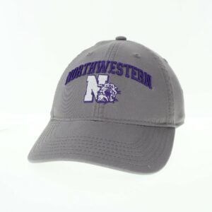 Northwestern University Wildcats Legacy Unconstructed Adjustable Dark Grey Hat with Arched Northwestern Over Vintage N-Cat Design