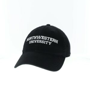 Northwestern University Wildcats Legacy Unconstructed Adjustable Black Hat with White Straight Northwestern University Design