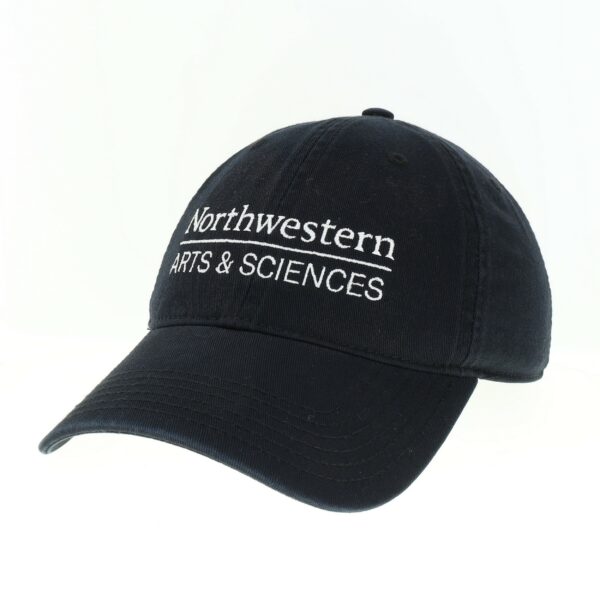 Northwestern University Wildcats Legacy Unconstructed Adjustable Black Hat with Weinberg School of Arts and Sciences Design