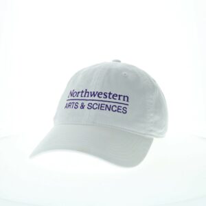 Northwestern University Wildcats Legacy Unconstructed Adjustable White Hat with Weinberg School of Arts and Sciences Design