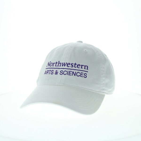 Northwestern University Wildcats Legacy Unconstructed Adjustable White Hat with Weinberg School of Arts and Sciences Design