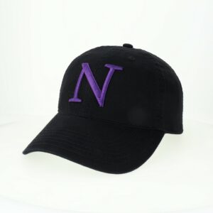 Northwestern University Wildcats Legacy Unconstructed Adjustable Black Hat with Academic N Design