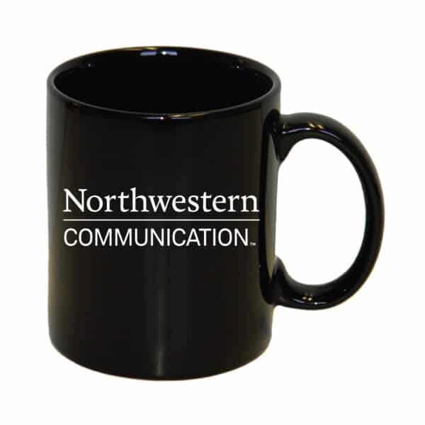 Northwestern University Wildcats 11 oz. Black Ceramic Coffee Mug with Communications Design