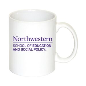 Northwestern University Wildcats 11 oz. White Ceramic Coffee Mug with Education & Social Policy Design
