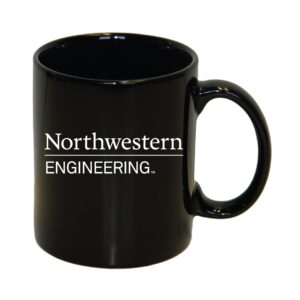 Northwestern University Wildcats 11 oz. Black Ceramic Coffee Mug with Engineering Design