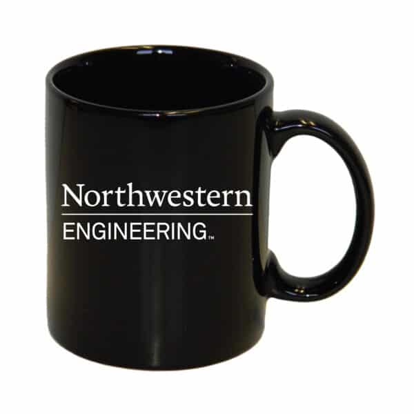 Northwestern University Wildcats 11 oz. Black Ceramic Coffee Mug with Engineering Design