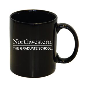Northwestern University Wildcats 11 oz. Black Ceramic Coffee Mug with The Graduate School Design
