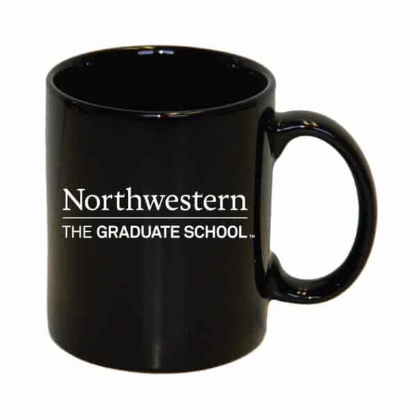 Northwestern University Wildcats 11 oz. Black Ceramic Coffee Mug with The Graduate School Design