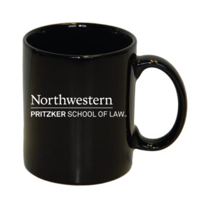 Northwestern University Wildcats 11 oz. Black Ceramic Coffee Mug with Pritzker School of Law Design