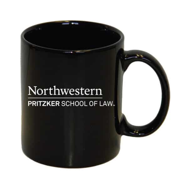 Northwestern University Wildcats 11 oz. Black Ceramic Coffee Mug with Pritzker School of Law Design