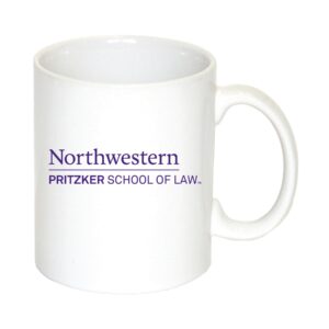 Northwestern University Wildcats 11 oz. White Ceramic Coffee Mug with Pritzker School of Law Design