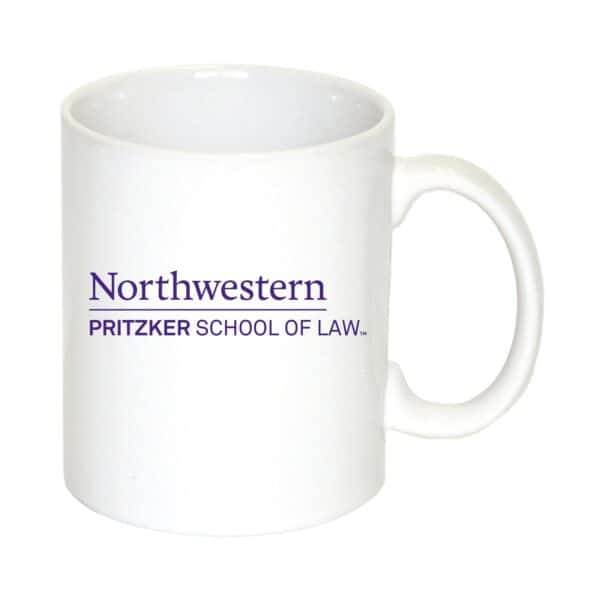 Northwestern University Wildcats 11 oz. White Ceramic Coffee Mug with Pritzker School of Law Design