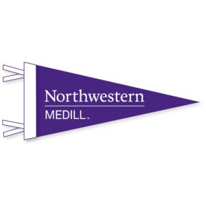 Medill School of Journalism Wool Felt Pennant Size Mini 4"x9"
