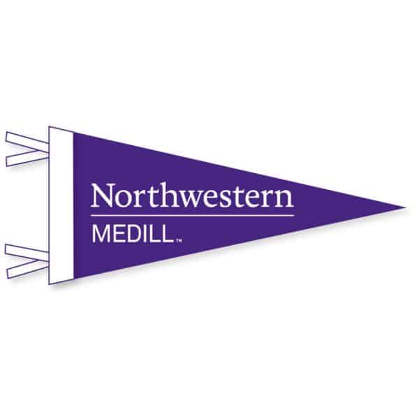 Medill School of Journalism Wool Felt Pennant Size Mini 4"x9"