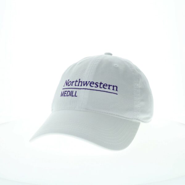 Northwestern Medill School of Journalism Legacy Unconstructed Adjustable White Hat