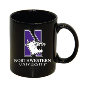 Northwestern University Wildcats 11 oz. Black Ceramic Coffee Mug with N-Cat Northwestern Design
