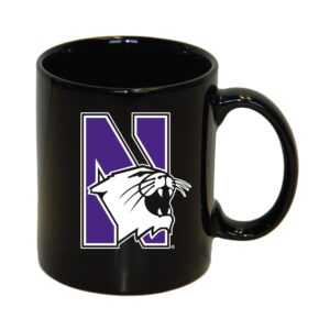 Northwestern University Wildcats 11 oz. Black Ceramic Coffee Mug with Stylized N-Cat Design