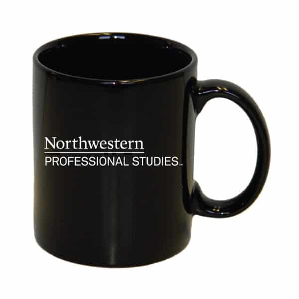 Northwestern University Wildcats 11 oz. Black Ceramic Coffee Mug with School of Professional Studies Design
