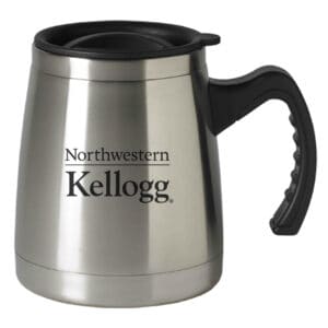 Northwestern Kellogg Laser Engraved Insulated Stainless Steel Silver Squat Mug with Handle
