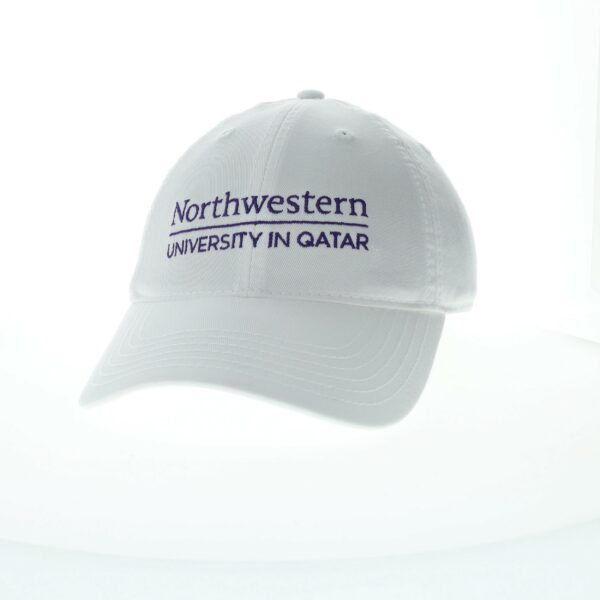 Northwestern University in Qatar Legacy Unconstructed Adjustable White Hat