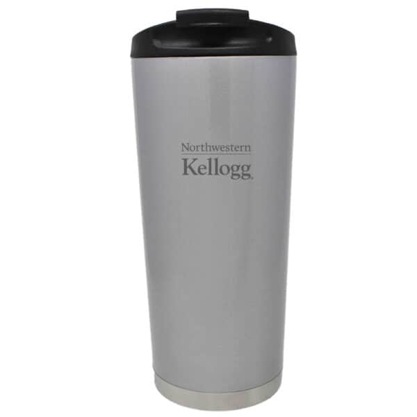 Northwestern Kellogg Laser Engraved Vacuum Insulated 16 oz. Silver Tumbler