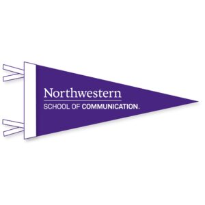 Northwestern School of Communication Wool Felt Pennant Size Large 12"X30"