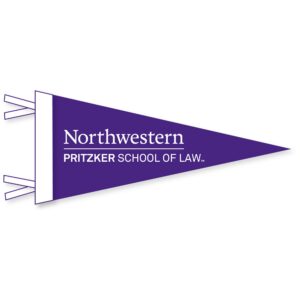 Northwestern Pritzker School of Law Wool Felt Pennant Size Small 6"X15"