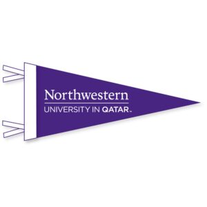 Northwestern University in Qatar Wool Felt Pennant Size Small 6"X15"