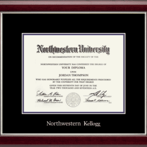 Northwestern University Wildcats Silver Embossed Kellogg School of Management Diploma Frame in Gallery Silver with black and purple mats