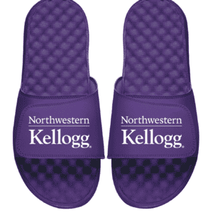 Northwestern University Wildcats Purple ISlide Flip Flops with Kellogg Design